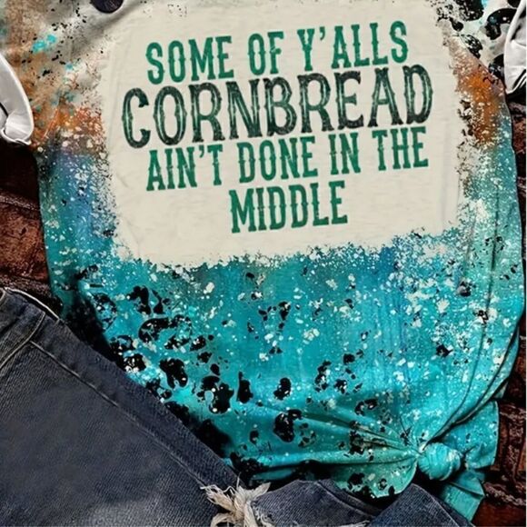 Western Leopard Pattern Cornbread Quote Country Girl T Shirt Funny - Picture 5 of 5